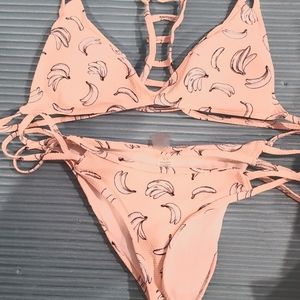 Pink Banana Print Bikini